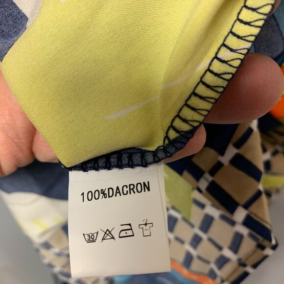 Mini bohemian dress SZ 2X bishop sleeves dropped waist abstract leaf print - Picture 11 of 14